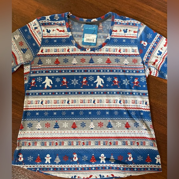 Brooks Holiday Running Long Sleeve Top XL New with Tags - Picture 2 of 4